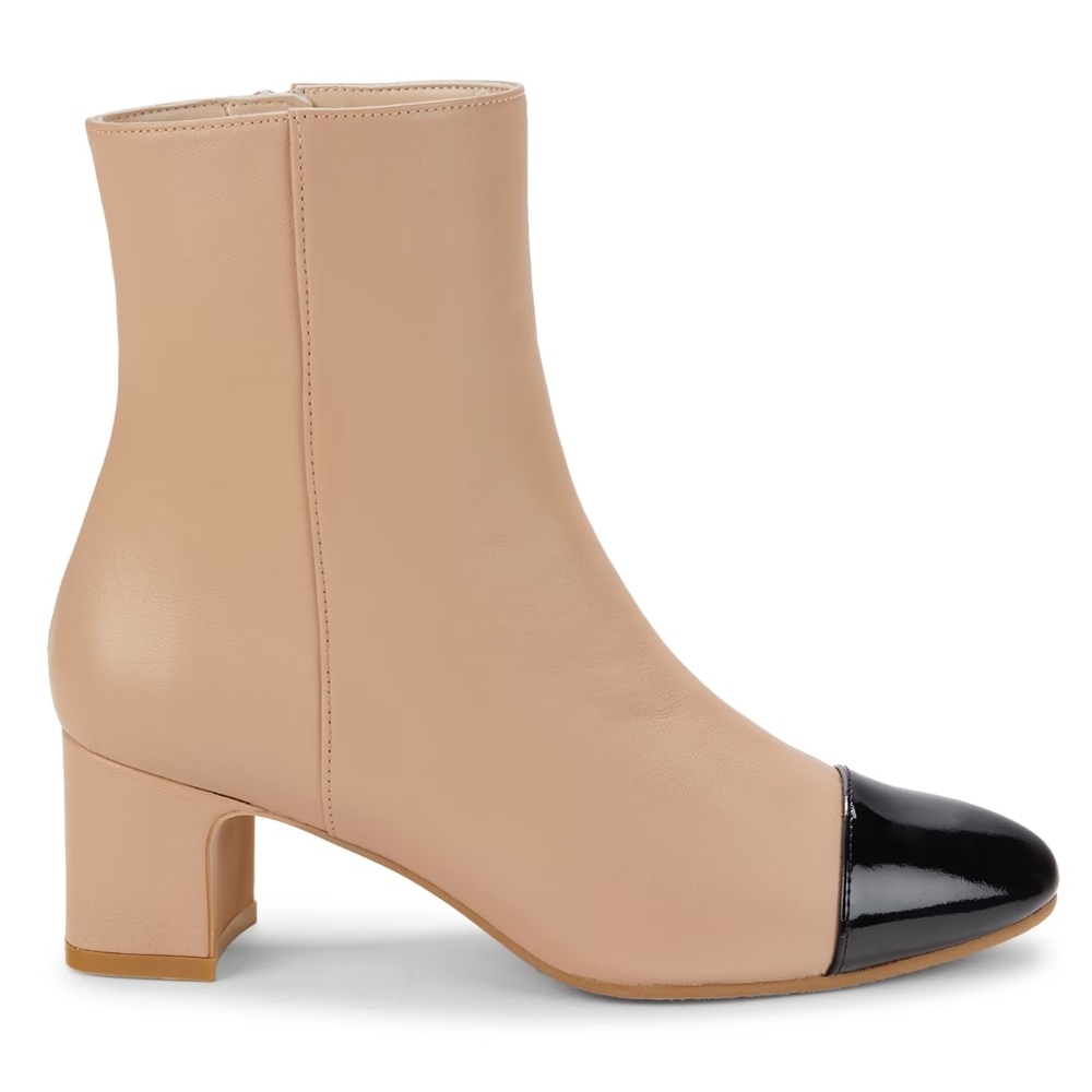Stuart Weitzman 57MM Milla Cap Toe Leather Ankle Boots